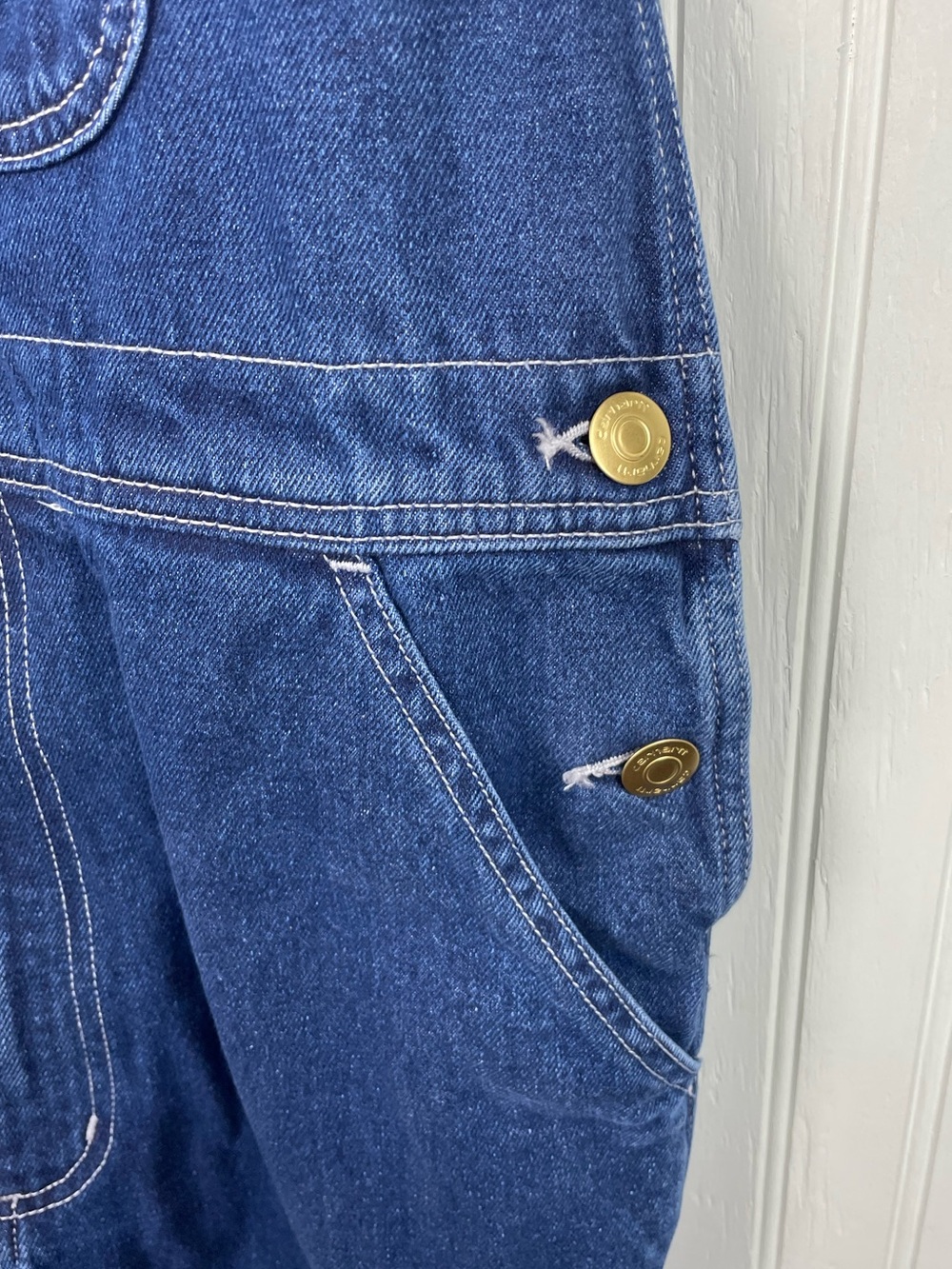 Carhartt Men's Loose Fit Washed Denim Bib Overalls Size 32 x 28 Cotton OR4672-M - Picture 8 of 12